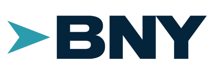 BNY logo with blue arrow symbol.